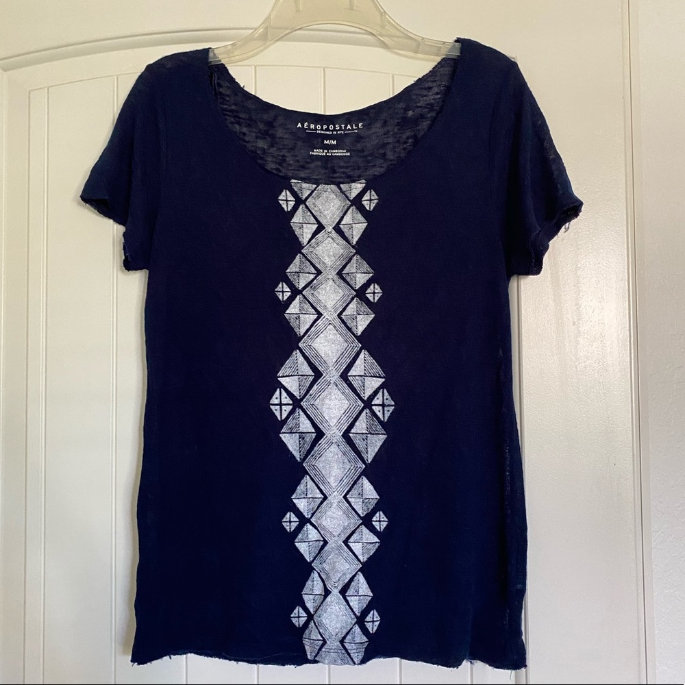 Navy Aeropostale Knit Tee - M